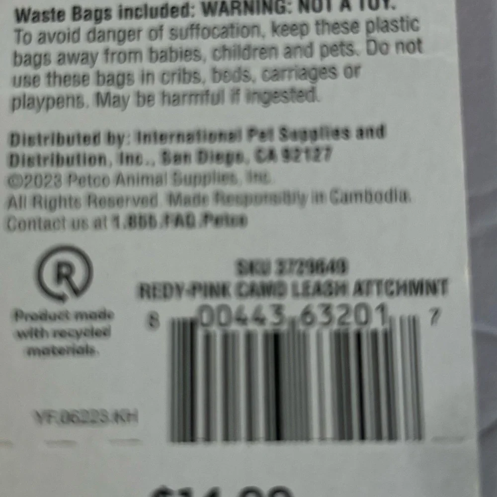 NWT Reddy pink camo dog waste bag dispenser